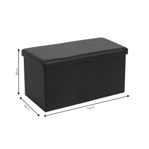 Stool-chest Cooperation black eco leather 76x38x38cm