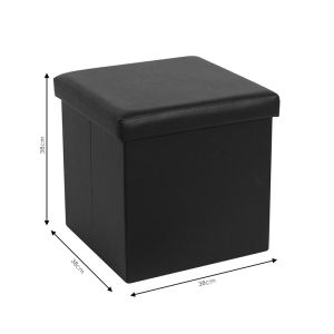 Stool-chest Crystal gray textile 38x38x38cm