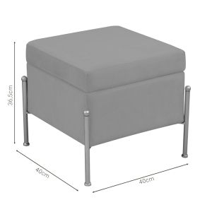 Stool-chest Panton green plush with gold legs 40x40x36.5cm