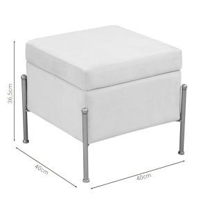 Stool-chest Panton cream plush with gold legs 40x40x36.5cm