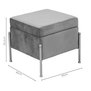 Stool-chest Panton plush rotten apple color with gold legs 40x40x36.5cm