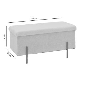 Ziwel chest stool white boucle and gold legs 80x40x40cm