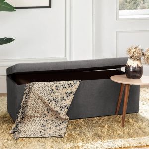 Chest stool with storage space 90 gray color 1305046cm