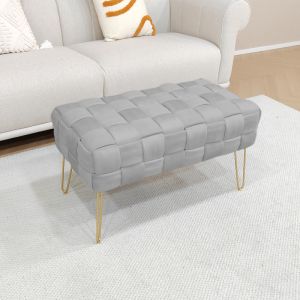 Stool-stool Wenzo gray plush 82x43x46cm