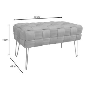 Stool-stool Wenzo gray plush 82x43x46cm