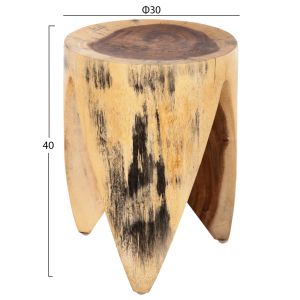 Stool/side table Naturally Onyxhm9755 made of solid teak wood in natural color D30x40cm