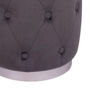 Stool Torrie quilted gray plush Hm8405,01