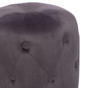 Stool Torrie quilted gray plush Hm8405,01