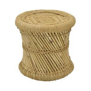Stools set of 2 Hole Inart made of natural bamboo