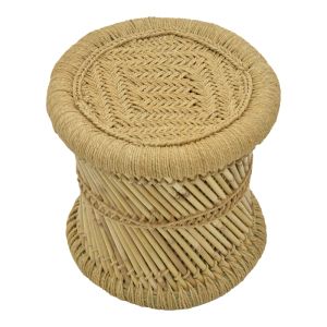 Stools set of 2 Hole Inart made of natural bamboo