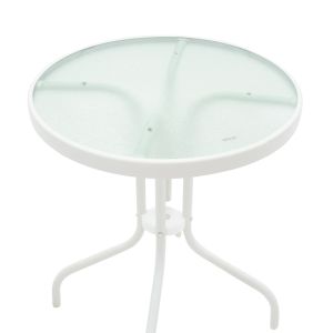 Tade-Watson dining table set of 3 white metal D60x70cm