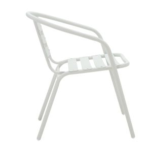 Tade-Watson dining table set of 3 white metal D60x70cm