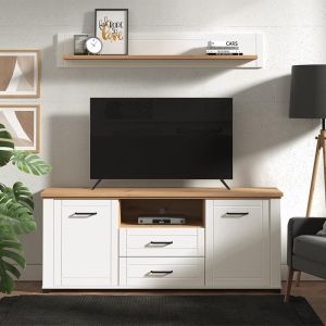 Тв мебел 'valencia Tv 160' цвят дъб-бял мат 161x41x66,5cm