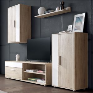 TV section Zafira sonoma/white 200x35x190cm