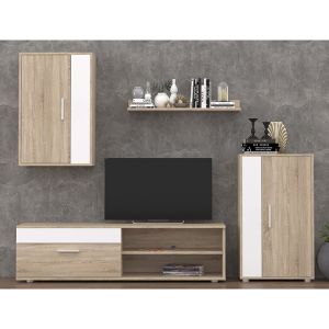 TV section Zafira sonoma/white 200x35x190cm