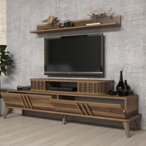Тв секция комплект Hm9515,02 меламин в цвят орех 168x39x51,6hcm