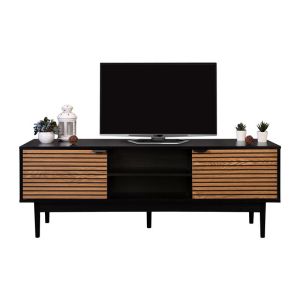 TV cabinet Brooklyn black-natural 140x40x50cm