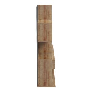 Cazenda TV cabinet with bookcase in oak and dark gray color 160x29x126 cm