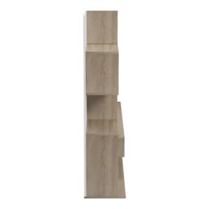 Cazenda TV cabinet with bookcase in sonoma color and white 160x29x126 cm