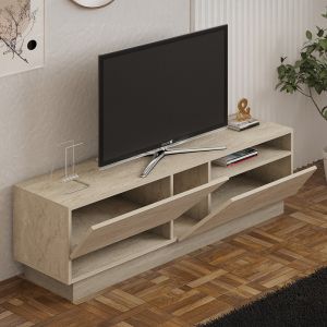 Cogo TV cabinet with travertine look 160x40x45cm