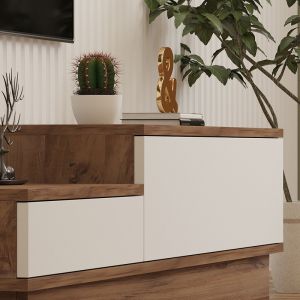 TV cabinet Eclipse in white-anthracite shade 160x35x35cm