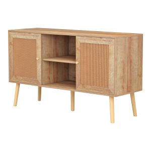 TV cabinet Finian-colm melamine and rattan Hm9223,11 natural color