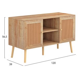 TV cabinet Finian-colm melamine and rattan Hm9223,11 natural color