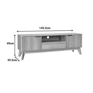 TV cabinet Hamea Mdf in natural color 145x39.5x49cm