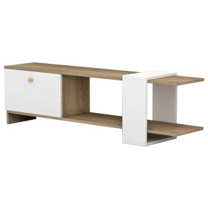 TV cabinet Henriette Hm8900,11 made of melamine color white/sonoma 120x25x37hcm