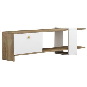 TV cabinet Henriette Hm8900,11 made of melamine color white/sonoma 120x25x37hcm