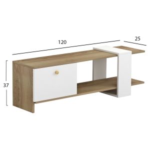 TV cabinet Henriette Hm8900,11 made of melamine color white/sonoma 120x25x37hcm