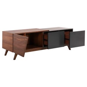 TV cabinet Hudson Hm9748 made of Mdf with walnut veneer 180x40x50hcm