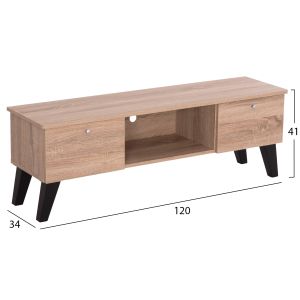 Тв шкаф Iren Hm2481.01 меламин в дъб сонама-черен 120x32.5-34x41hcm.