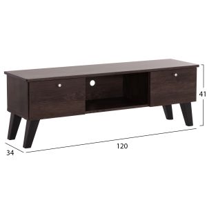 Тв шкаф Iren Hm2481.02 меламин в цвят орех-черно 120x32.5-34x41hcm.