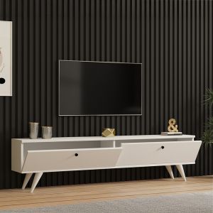 TV cabinet Jate in white 160x25x40cm