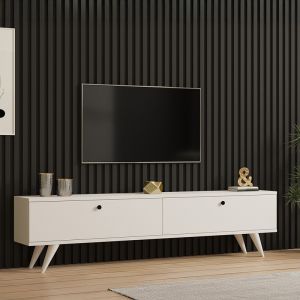 TV cabinet Jate in white 160x25x40cm