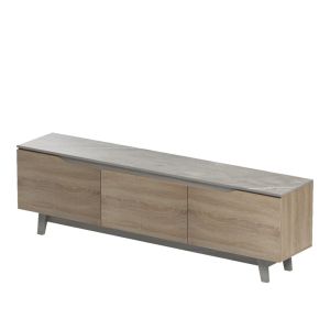 Kasandra TV cabinet in beige marble-sonoma shade 180x35x48.5cm