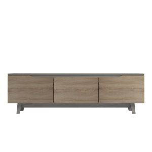 Kasandra TV cabinet in beige marble-sonoma shade 180x35x48.5cm
