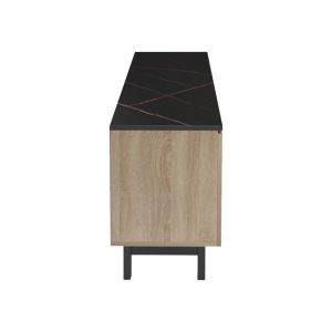 Kasandra TV cabinet in black marble-senoma color 180x35x48.5 cm