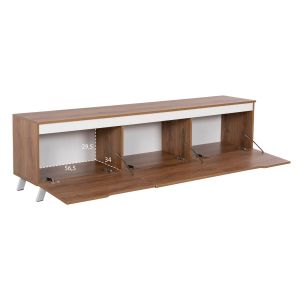 TV cabinet Kimia Hm8902.12 made of melamine, white/natural color, 180χ35χ48.5hcm