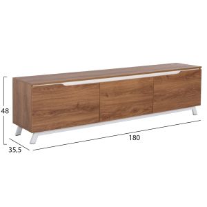 TV cabinet Kimia Hm8902.12 made of melamine, white/natural color, 180χ35χ48.5hcm