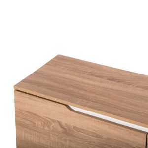 TV cabinet Kimia Hm8902.13 made of melamine, white/sonoma color 180χ35χ48.5hcm