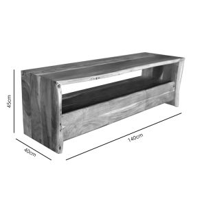 TV cabinet Konna acacia solid wood 140x40x45cm
