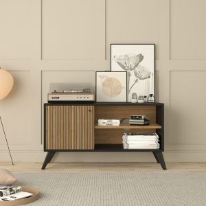 Тв шкаф Kruden Hm9443.11 меламин в черно-натурален 100x40x51hcm.