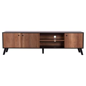 TV cabinet Kruden Hm9447.11 melamine in black - natural 180x40x51cm.
