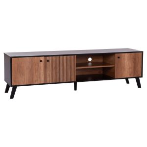 TV cabinet Kruden Hm9447.11 melamine in black - natural 180x40x51cm.