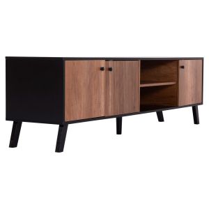 TV cabinet Kruden Hm9447.11 melamine in black - natural 180x40x51cm.