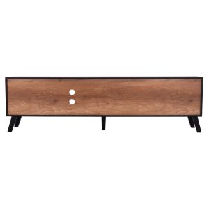 TV cabinet Kruden Hm9447.11 melamine in black - natural 180x40x51cm.