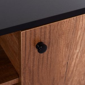 TV cabinet Kruden Hm9447.11 melamine in black - natural 180x40x51cm.