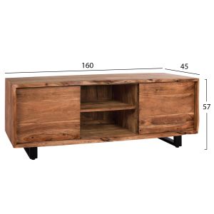 TV cabinet Nicole acacia solid wood 160x45x57cm Hm8185,11
